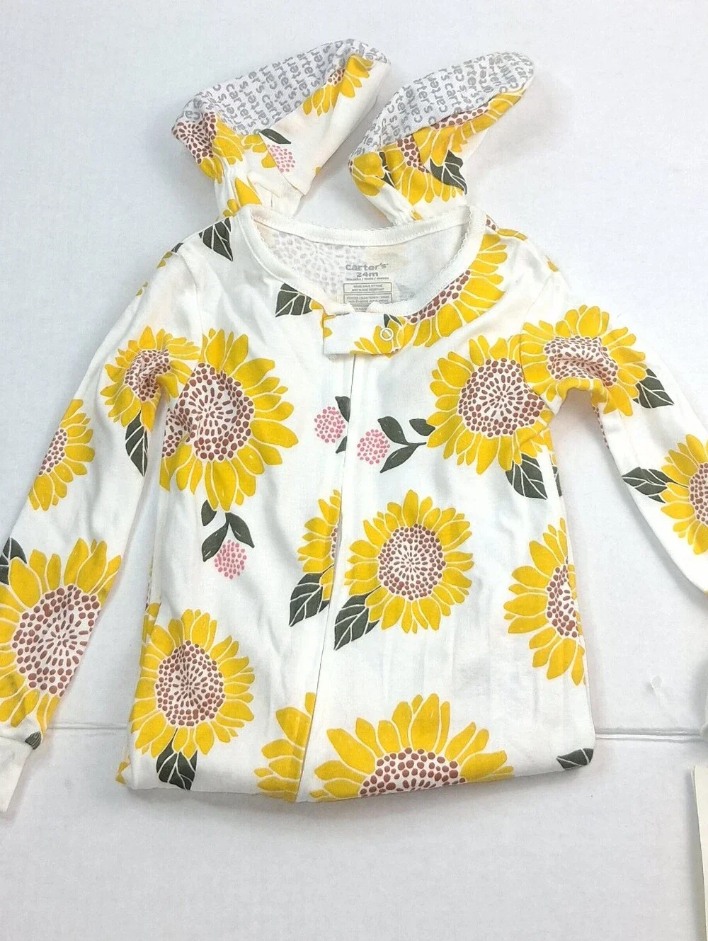 Carter's Sunflower Pajamas Footie Sleeper 24M